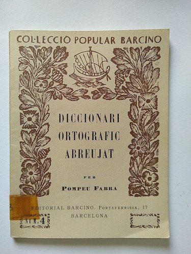 Portada del libro de DICCIONARI ORTOGRAFIC ABREUJAT