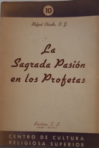 Portada del libro de LA SAGRADA PASIÓN DE LOS PROFETAS