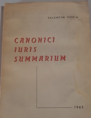 Portada del libro CANONCI IURIS SUMMARIUM